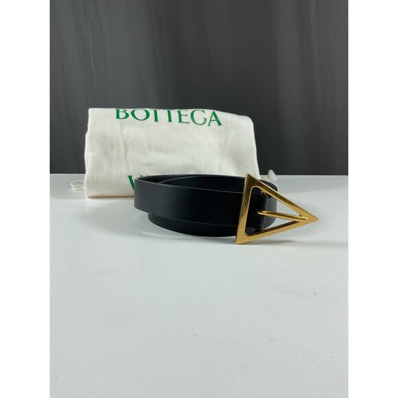 Bottega Veneta Black Belt with Gold Buckle - Picture 2 of 5